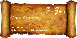 Popu Zselyke névjegykártya
